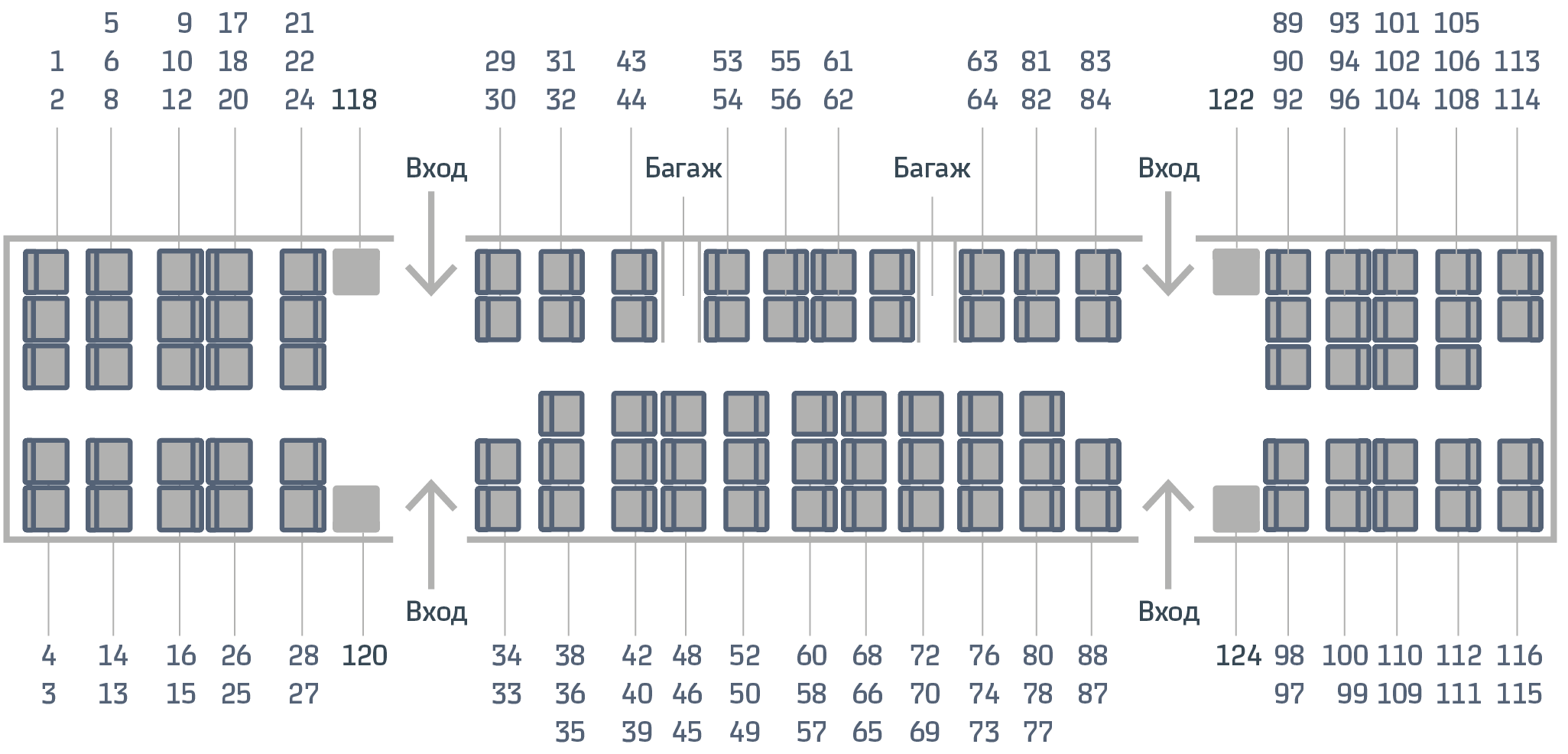 Схема вагона поезда «Ласточка»